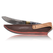 Hatif Hunter Special - Damascus Steel Skinner Knife 5 inch with Leather Sheath