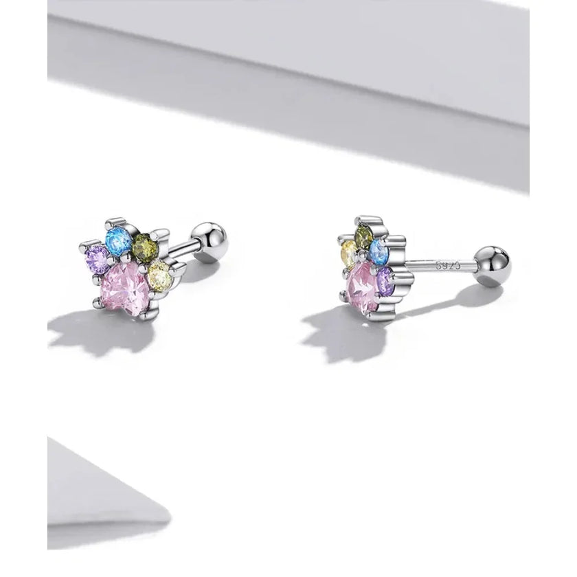 925 Sterling Silver Star And Butterfly Stud Earrings - Delicate And Fine Jewelry