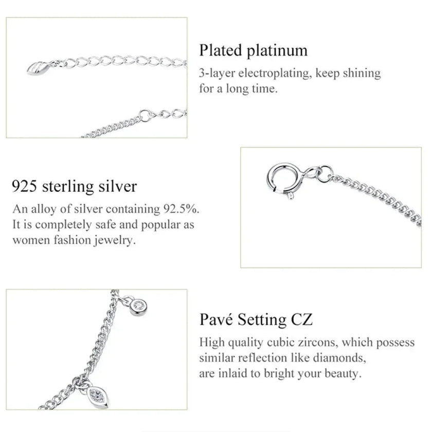 The Minimalist 925 Sterling Silver Tassel Anklet