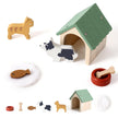 Wooden Dog House & Pet Pretend Play Set