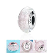 925 Sterling Silver Pink Flower Murano Glass Beads - Diy Bracelet Charms For A Festive Touch (Scz001)
