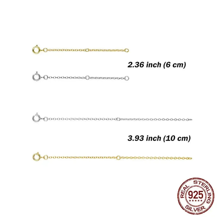 14K Gold Plated 925 Sterling Silver Necklace Extension Chains With Lobster Clasps For Diy Jewelry Making