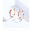 Genuine Sterling Silver Hoop Earrings - Elegant Rose Gold Color - Women's Fashion jewelry SCE808
