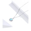925 Sterling Silver White Opal Sun Pendant Necklace - Apollo Chain for Women