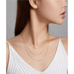 Authentic Gold Color 925 Sterling Silver Basic Cable Chain Necklace - Sca016
