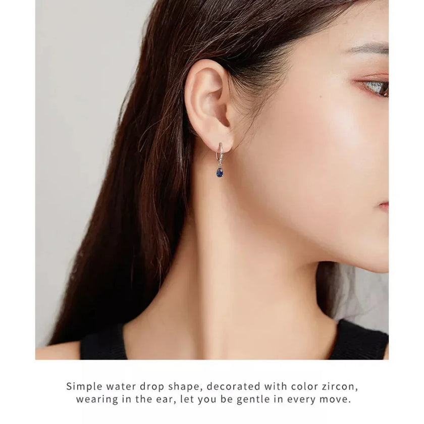 Exquisite Ishwar Water Drop Earrings | 925 Sterling Silver | 4 Colors | Statement Jewelry Sce1018