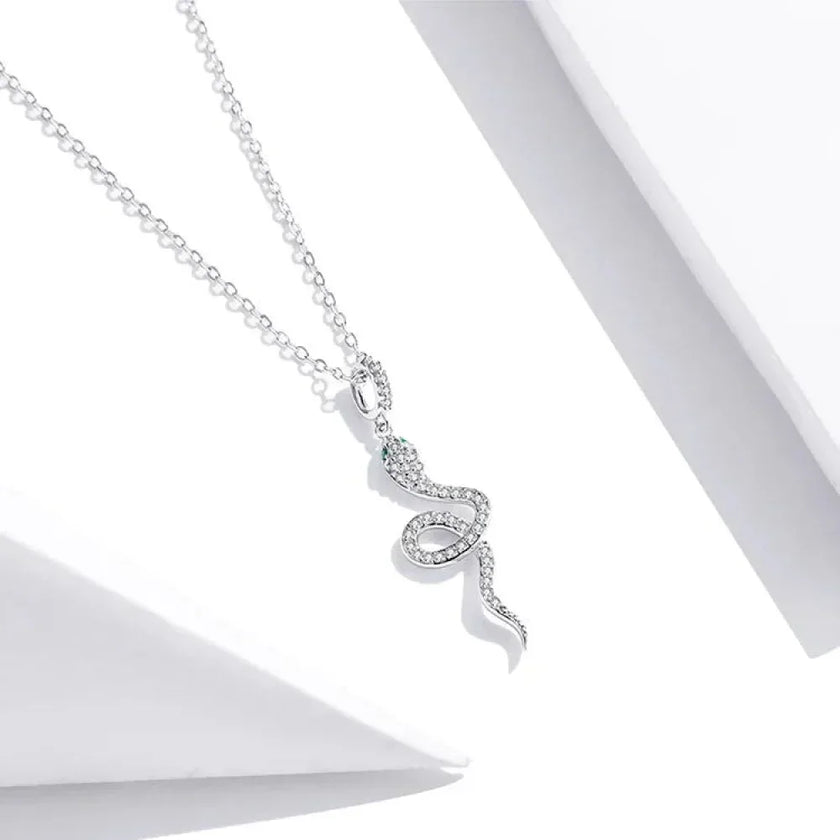 Captivating Beauty: Vintage Sterling Silver Snake Jewelry Set With Crystals