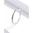925 Sterling Silver Cz Simulated Diamond Stackable Ring Platinum Plated Eternity Bands For Women