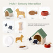Wooden Dog House & Pet Pretend Play Set