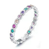 925 Sterling Silver Rainbow CZ Band Ring