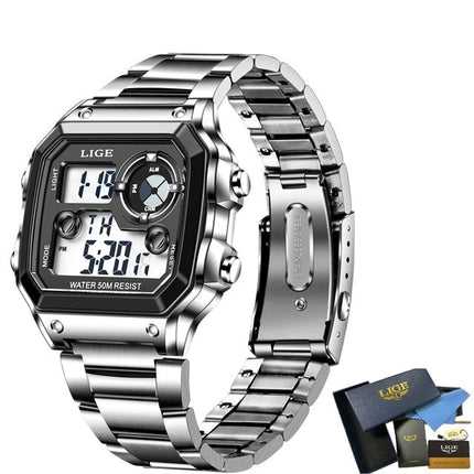 LIGE Brand Men Digital Watch Shock Military Sport Watches Fashion Waterproof Electronic Wristwatch Mens Reloj Inteligente Hombre