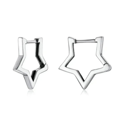 925 Sterling Silver Starlike Earrings - Minimalist Star Shape Ear Buckle for Women - Fashion jewelry SCE1136