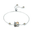 Sterling Silver Dancing Bee Charm Bracelet with CZ