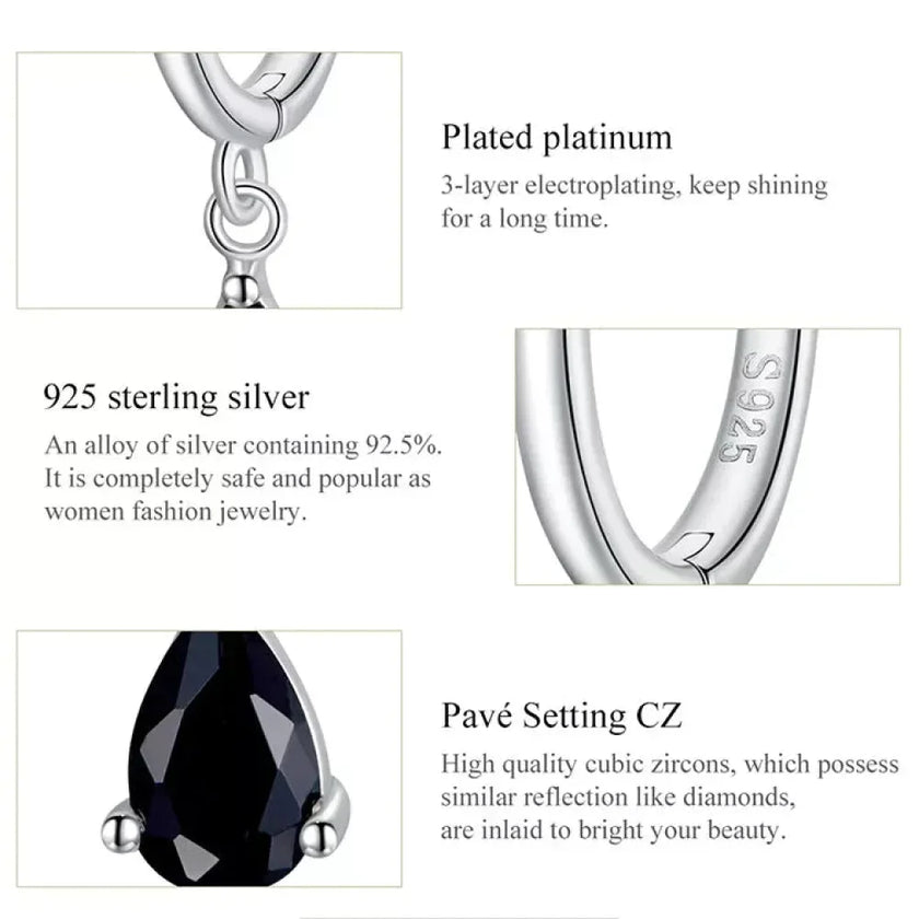 Exquisite Ishwar Water Drop Earrings | 925 Sterling Silver | 4 Colors | Statement Jewelry Sce1018