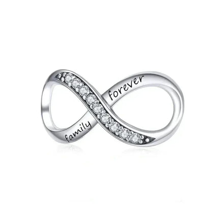 925 Sterling Silver Clear 5A Crystal Collection Family Heart X-Shape Charm Beads for Charm Bracelet & Necklace Pendant