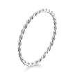 925 Sterling Silver Braided Texture Twisted Eternity Band Stackable Rings - Fine Jewelry