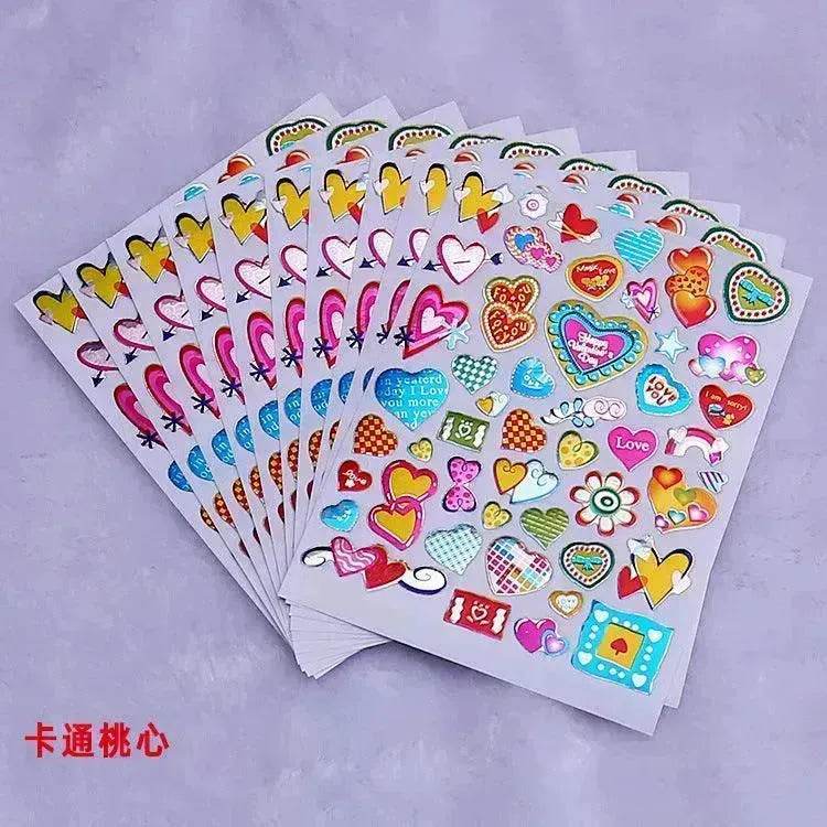 Heart Reward Stickers Gilding Waterproof Laser Plastic