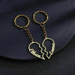 Heart Shape in Two DIY English Letters Stainless Steel Keychain