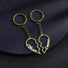 Heart Shape in Two DIY English Letters Stainless Steel Keychain