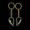 Heart Shape in Two DIY English Letters Stainless Steel Keychain