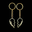 Heart Shape in Two DIY English Letters Stainless Steel Keychain