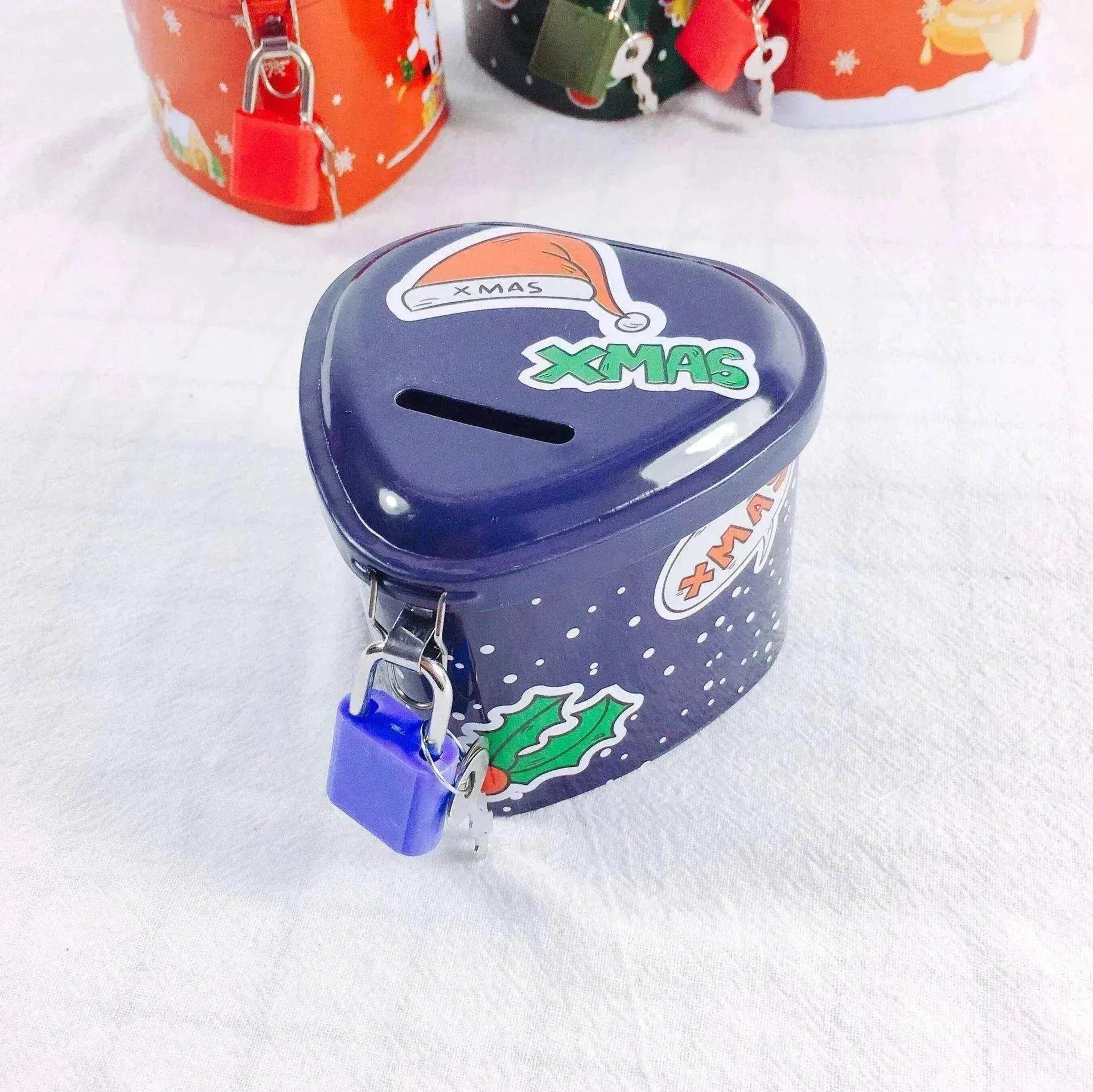 Heart-Shaped Christmas Piggy Bank Christmas Supplies School Gifts