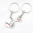 Heart-shaped Keychain English Secret Love Keychain Couple Keychain
