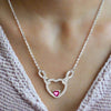 Heartfelt Sterling Silver Pendant Necklace With Pink Gemstone