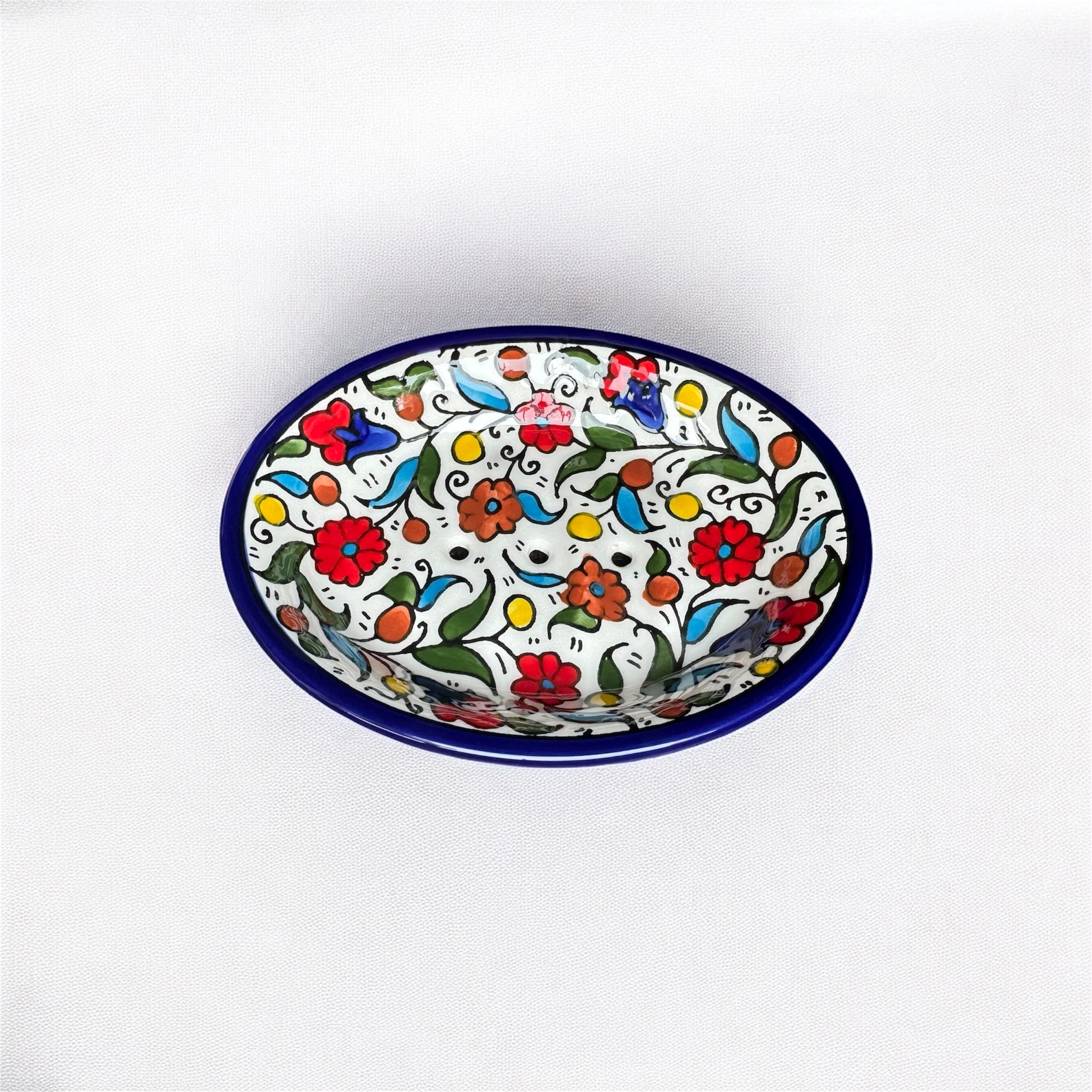 Ceramic Soap Dish – Hand-Painted in Palestine
