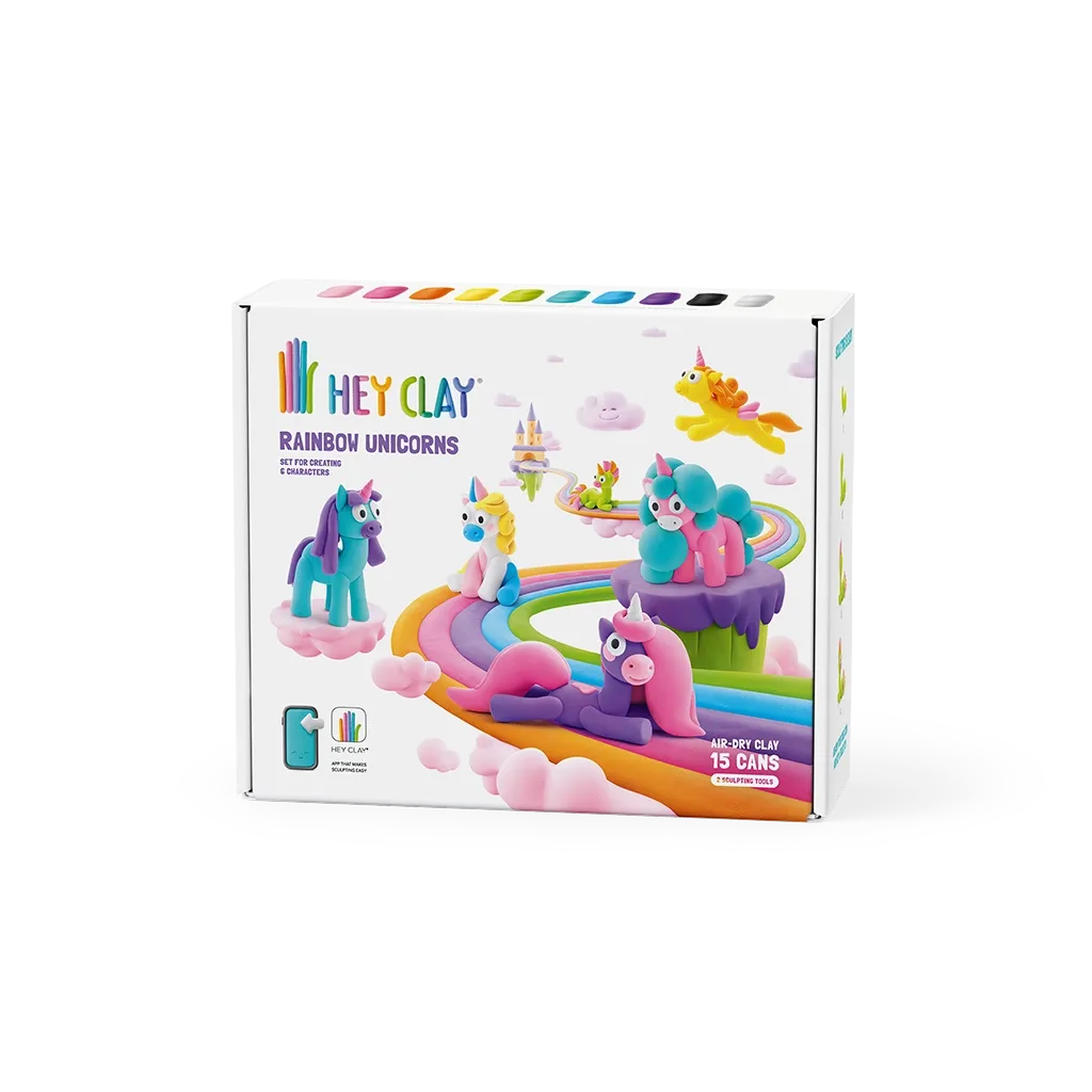 Hey Clay - CLAY SET - RAINBOW UNICORNS