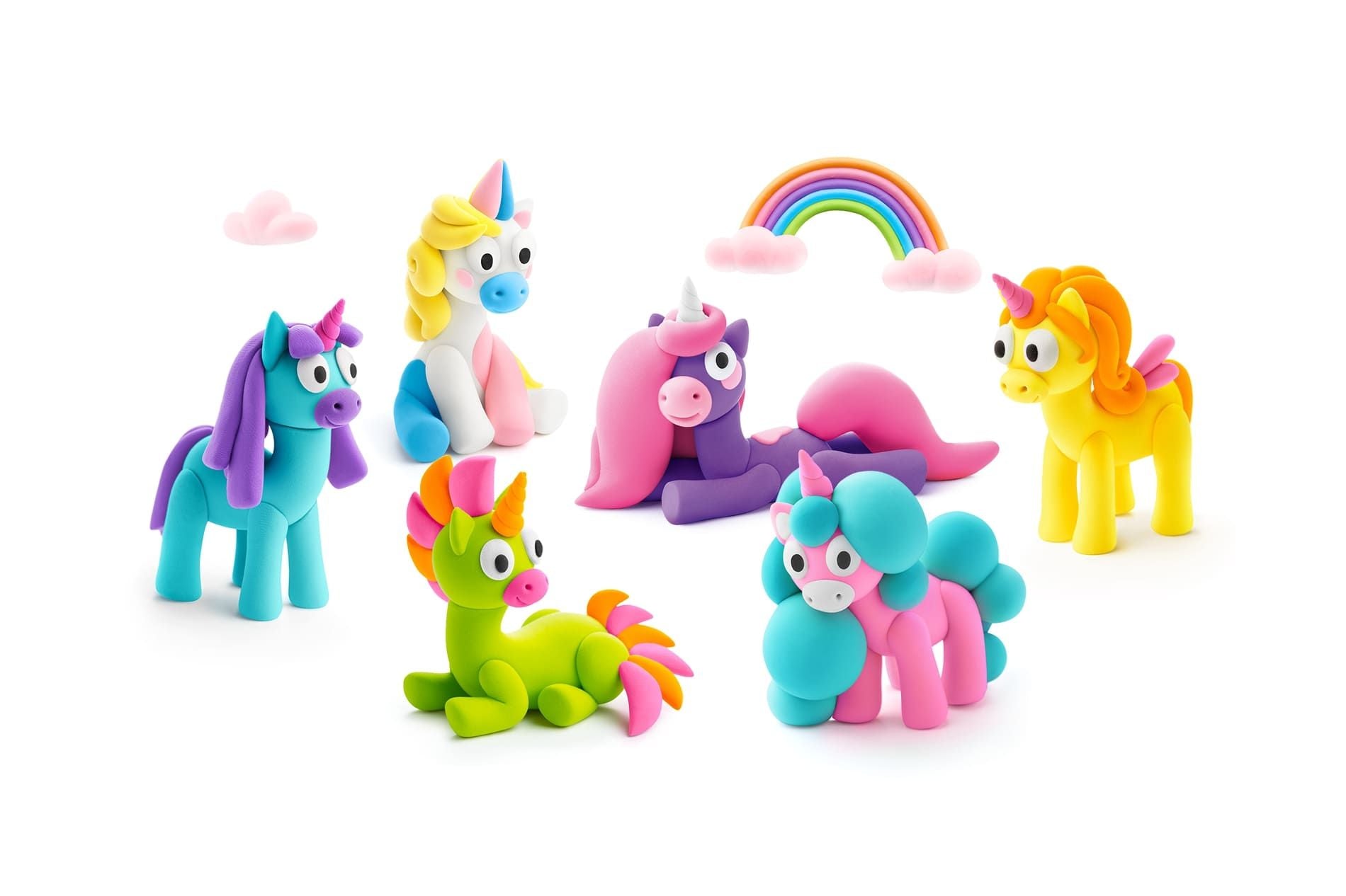 Hey Clay - CLAY SET - RAINBOW UNICORNS