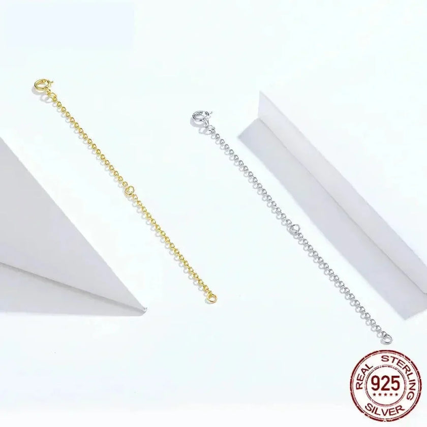 14K Gold Plated 925 Sterling Silver Necklace Extension Chains With Lobster Clasps For Diy Jewelry Making