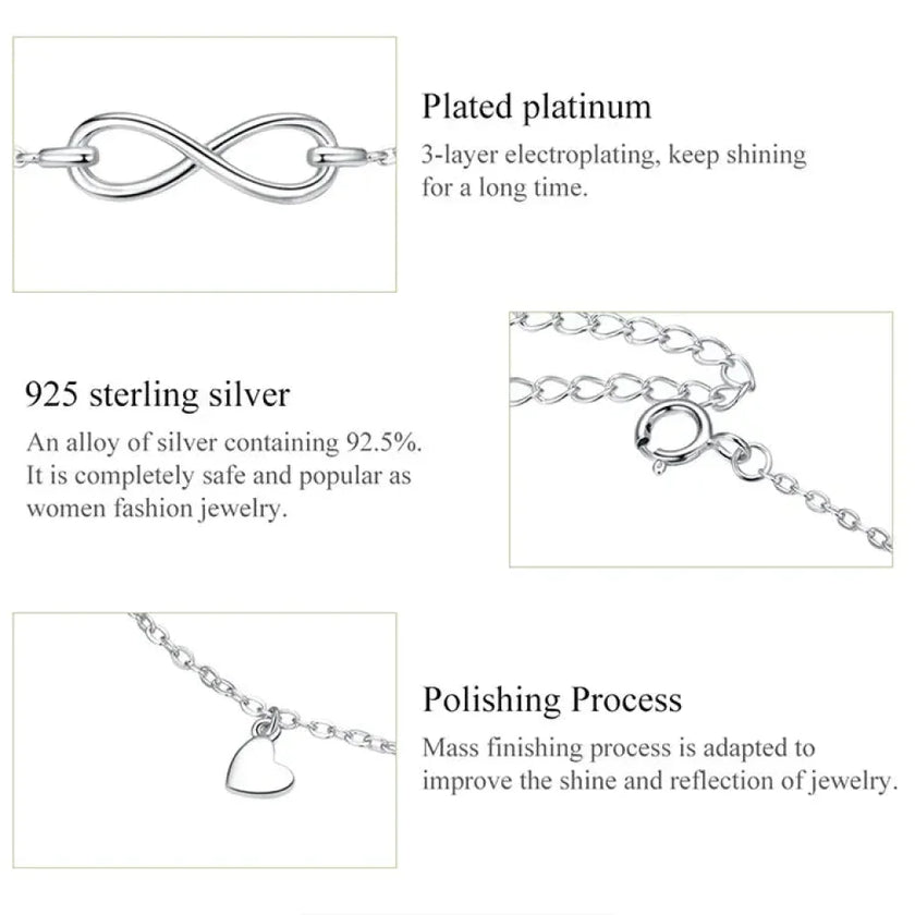 The Endless Summer 925 Sterling Silver Infinity Anklet