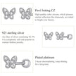 925 Sterling Silver Star And Butterfly Stud Earrings - Delicate And Fine Jewelry