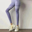 High Waist Stripe Fitness Leggings for Gym & Yoga