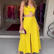 High Waist Wide Leg Dress Suit Women Two piece.