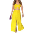 High Waist Wide Leg Dress Suit Women Two piece.