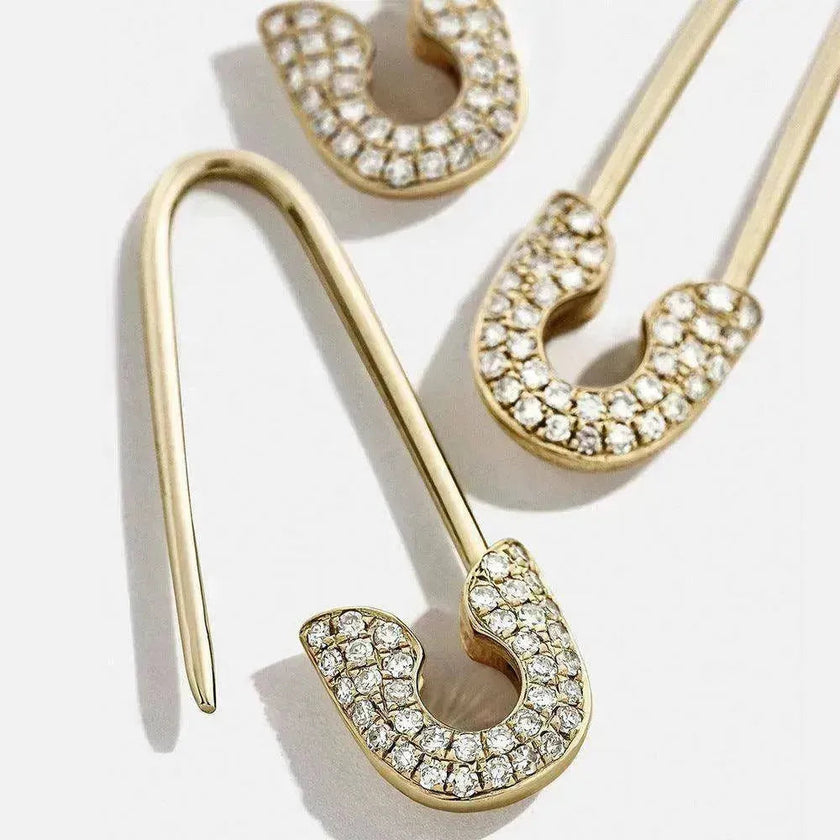 High quality alloy pin rhinestone stud earrings