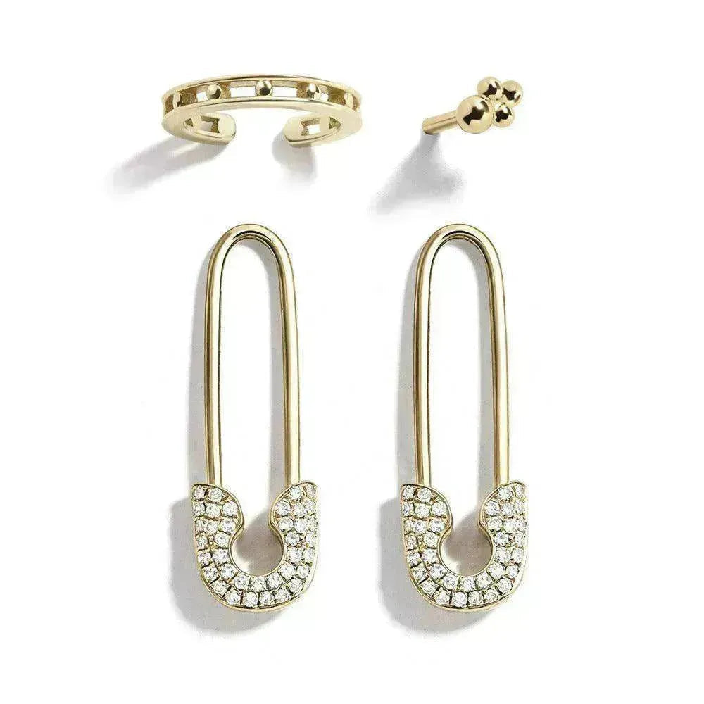 High quality alloy pin rhinestone stud earrings
