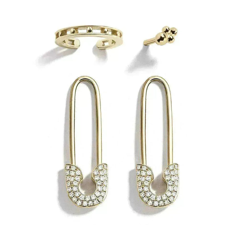 High quality alloy pin rhinestone stud earrings