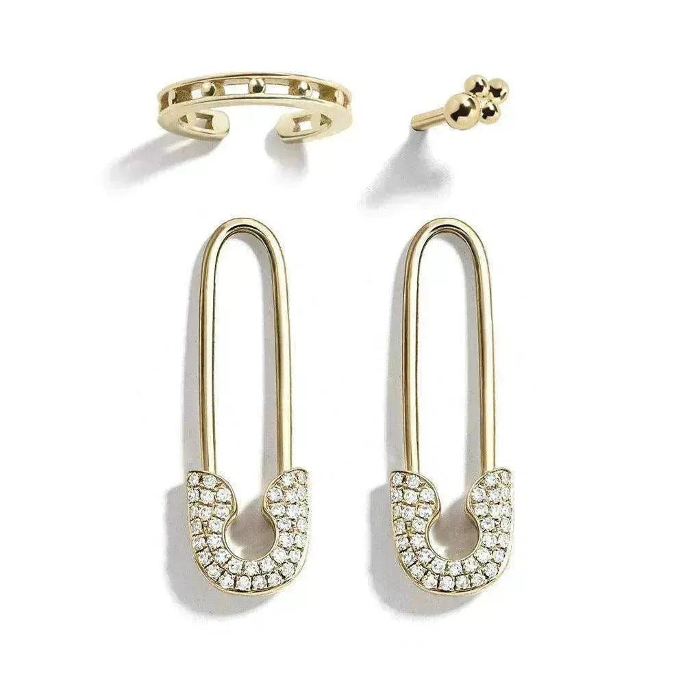 High quality alloy pin rhinestone stud earrings