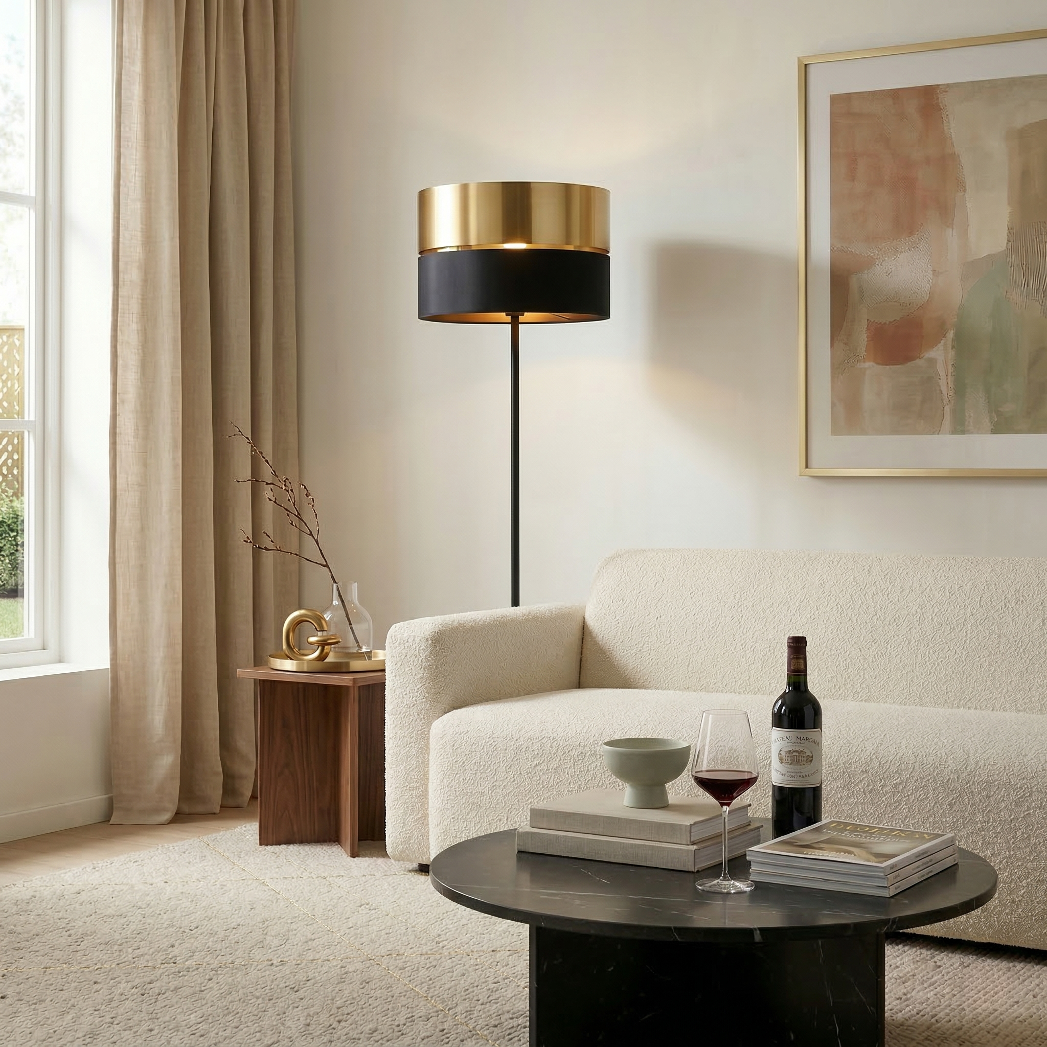 HILTON Black Gold Floor Lamp