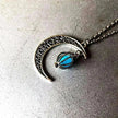 Hollow crescent Moon Luminous Pumpkin Necklace
