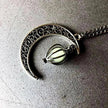 Hollow crescent Moon Luminous Pumpkin Necklace