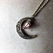 Hollow crescent Moon Luminous Pumpkin Necklace