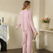 Homewear With Braces Cardigan French Style Three-piece Pajamas For Women