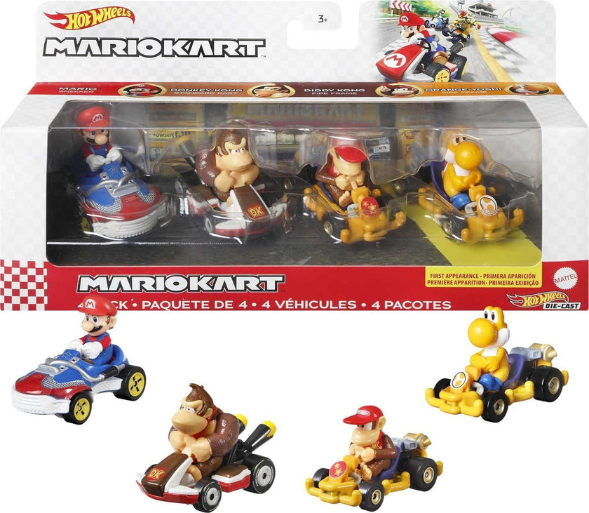Hot Wheels - Mario Kart - 1:64 Diecast - 4-PACK Assorted