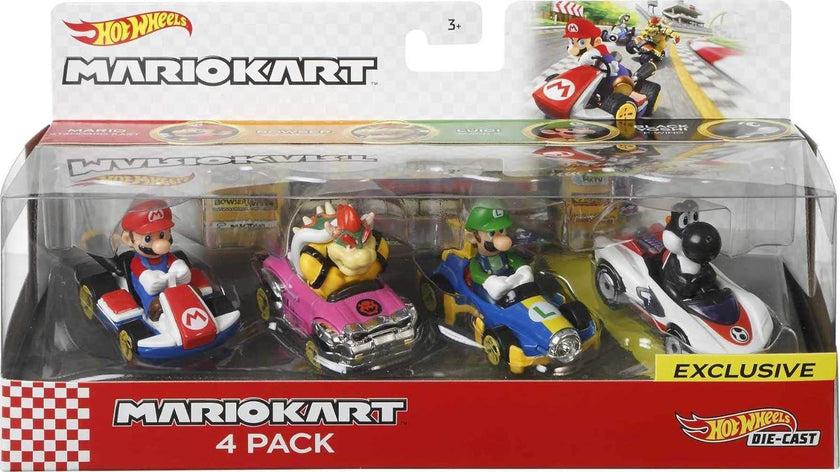 Hot Wheels - Mario Kart - 1:64 Diecast - 4-PACK Assorted