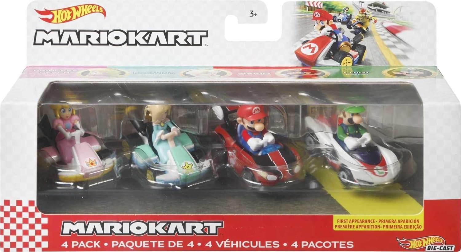 Hot Wheels - Mario Kart - 1:64 Diecast - 4-PACK Assorted