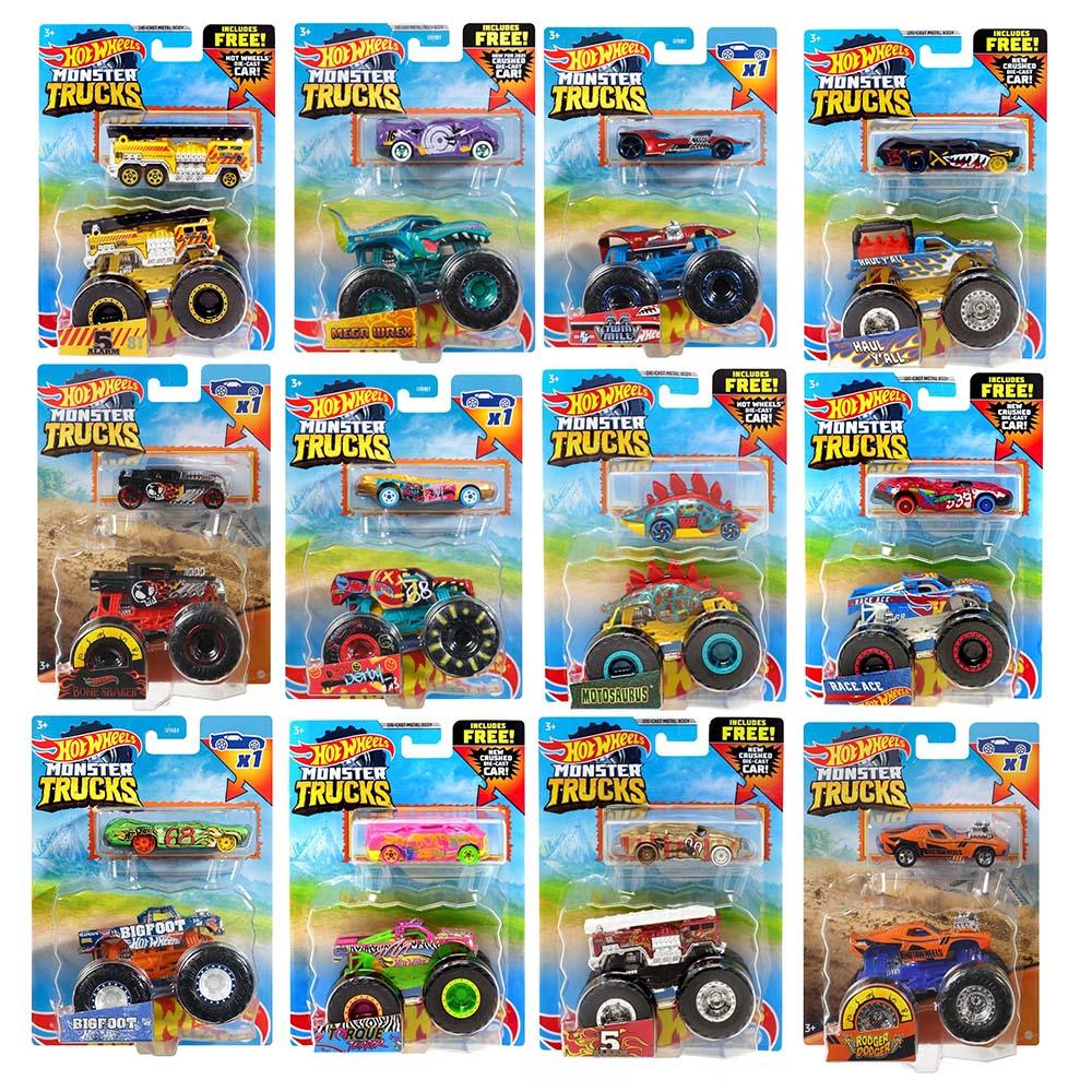 Hot Wheels - Monster Truck - Camion + Voiture - Assortiment